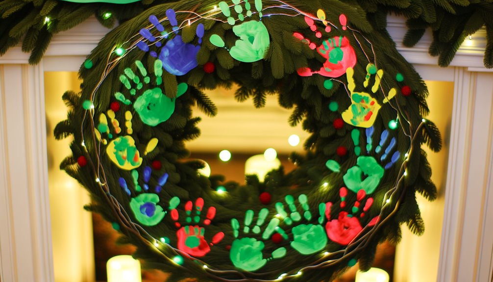 family handprint wreaths craft