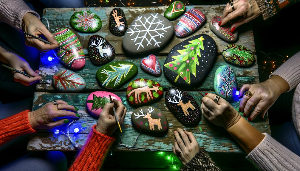 festive painted stones