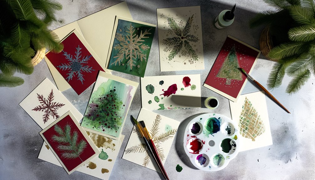 hand painted christmas cards