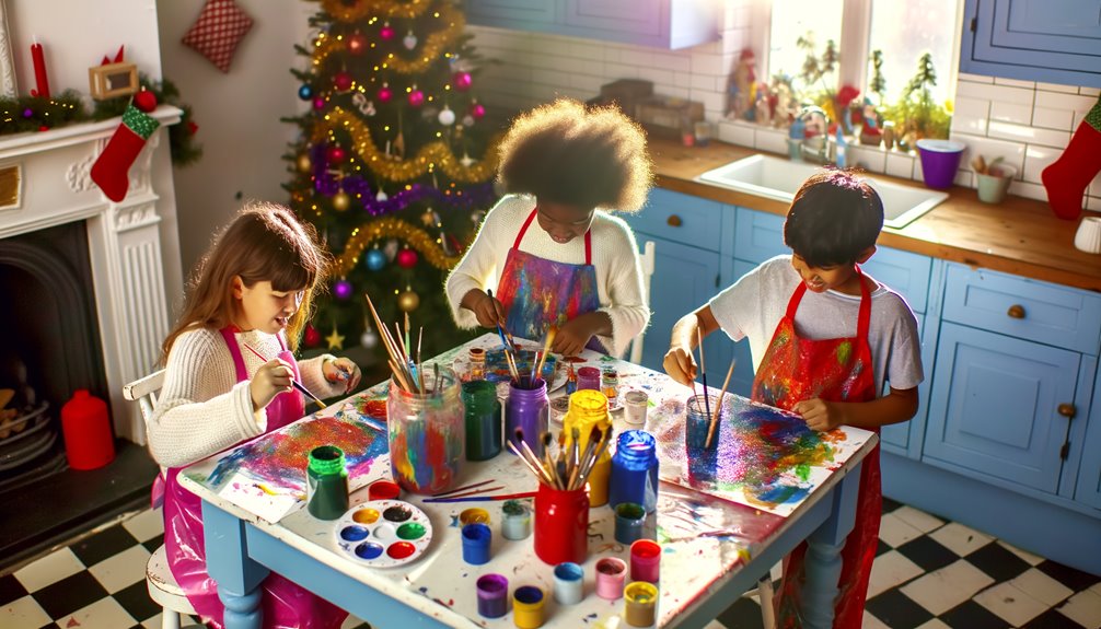 holiday painting with kids