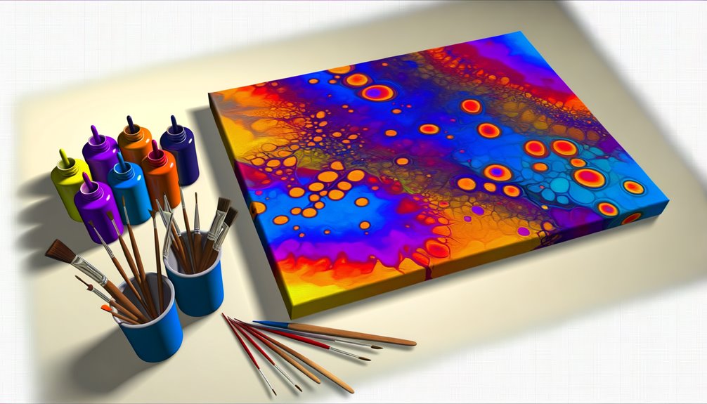 pouring acrylic paint