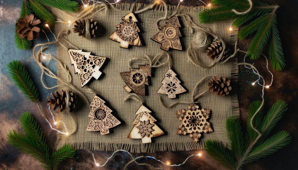 rustic wooden tree ornaments