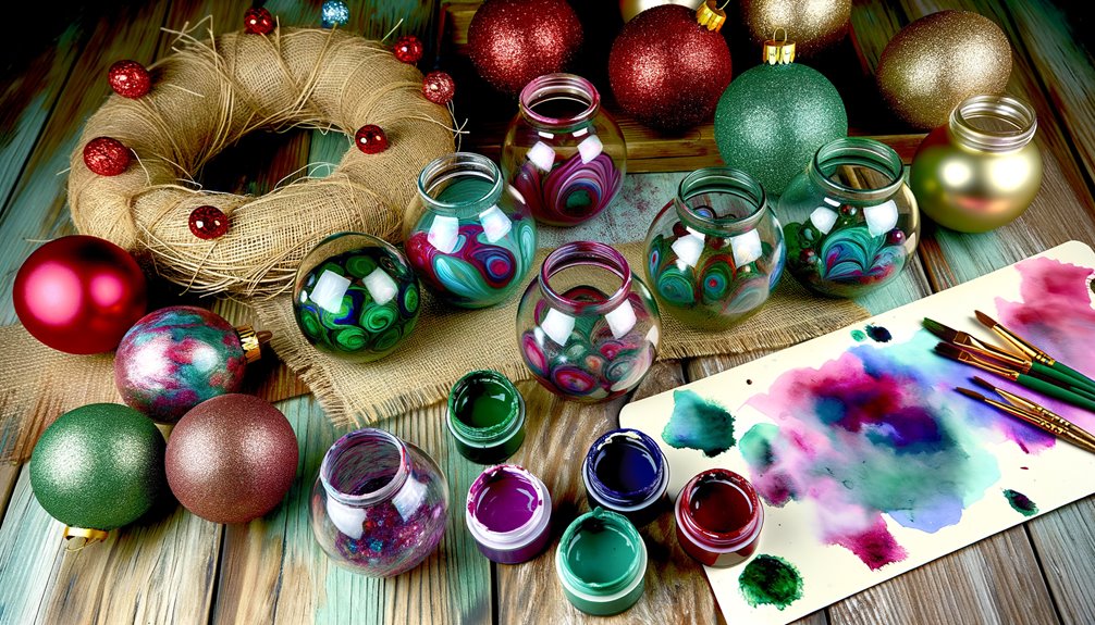 unique painting techniques christmas ornaments