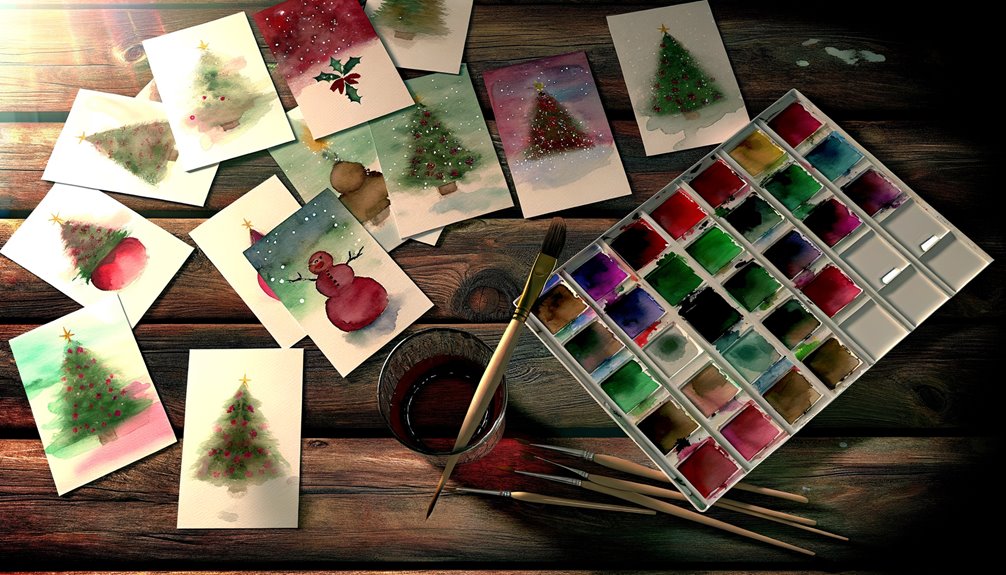 watercolor christmas cards