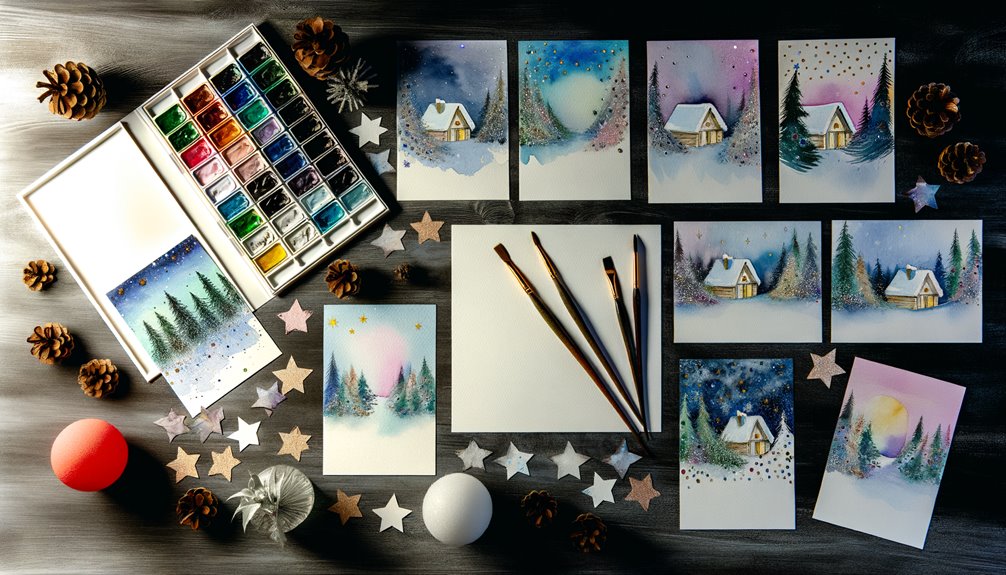 watercolor holiday scenes